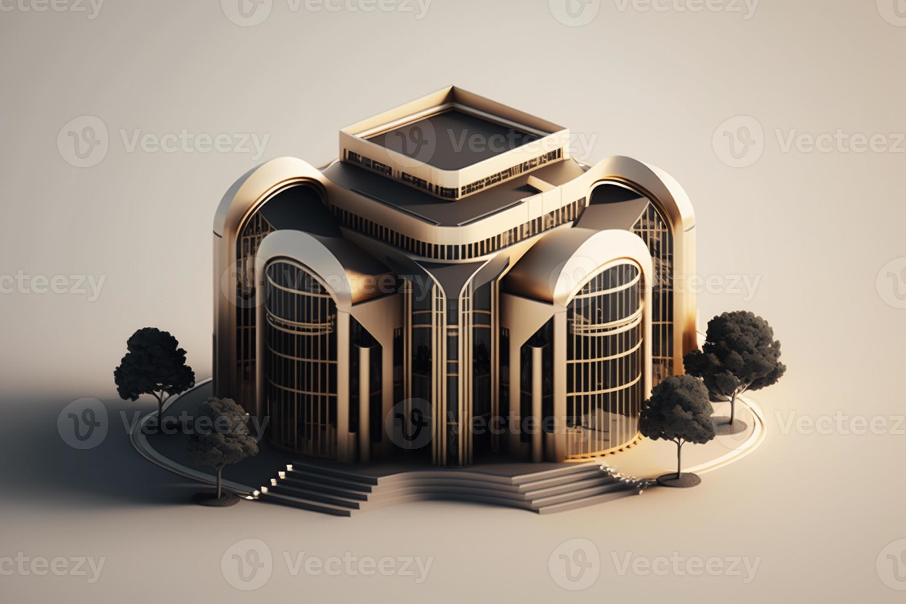 3D building Structure on a Surface, 3d real estate concept AI-generated