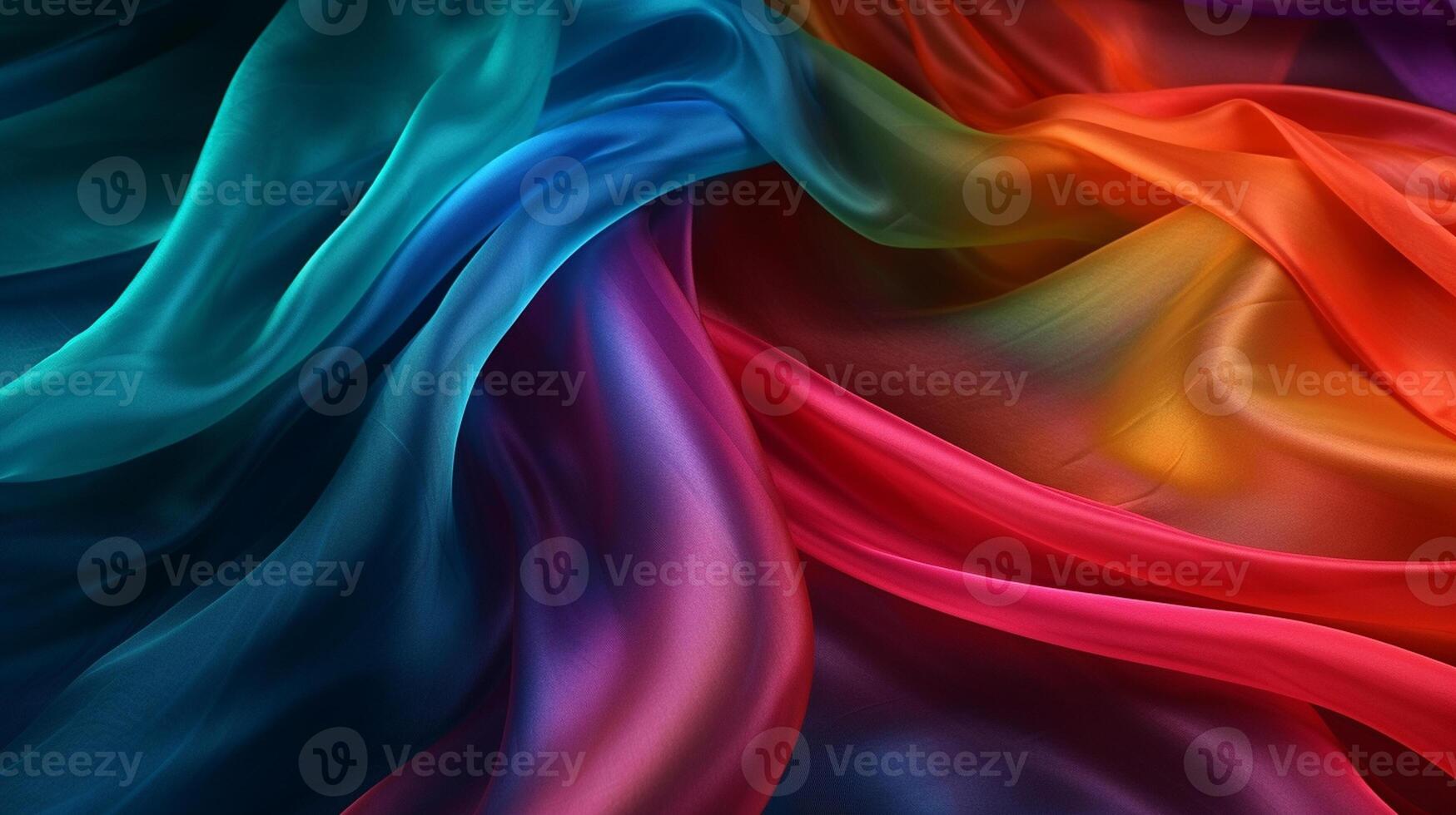 Rainbow colors soft luxury fabric cloth, artwork photo