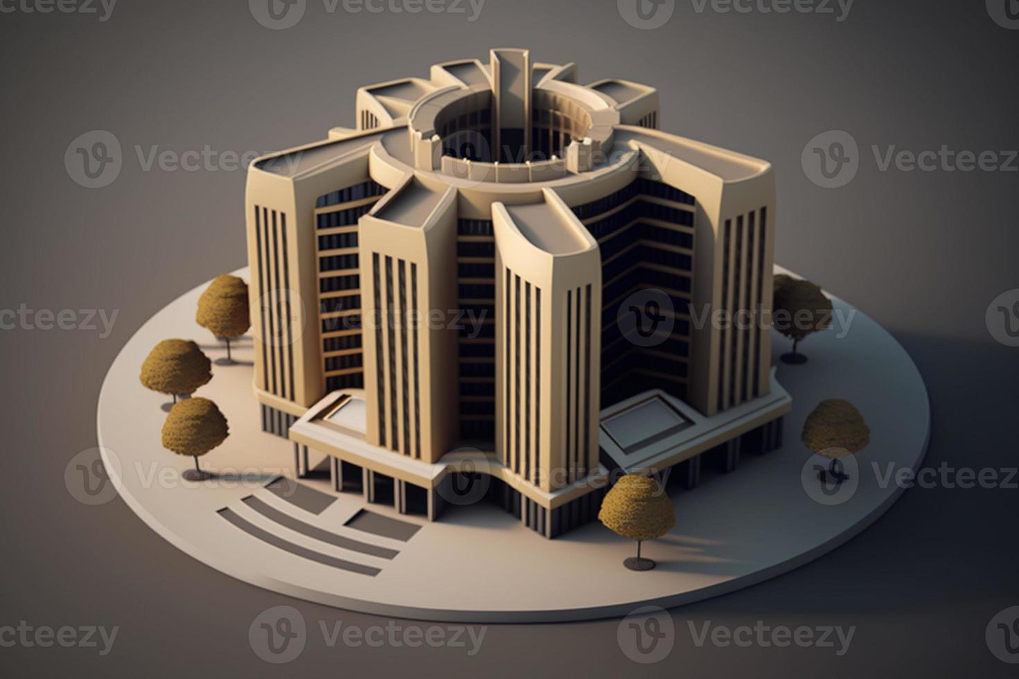 3D building Structure on a Surface, 3d real estate concept AI-generated