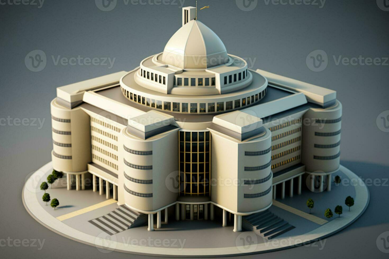 3D building Structure on a Surface, 3d real estate concept  AI-generated artwork photo