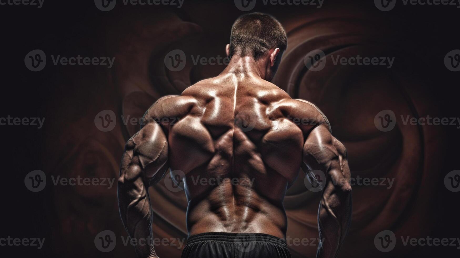 Handsome strong athletic men pumping up muscles workout bodybuilding concept background - muscular bodybuilder handsome men doing exercises in gym naked , artwork photo