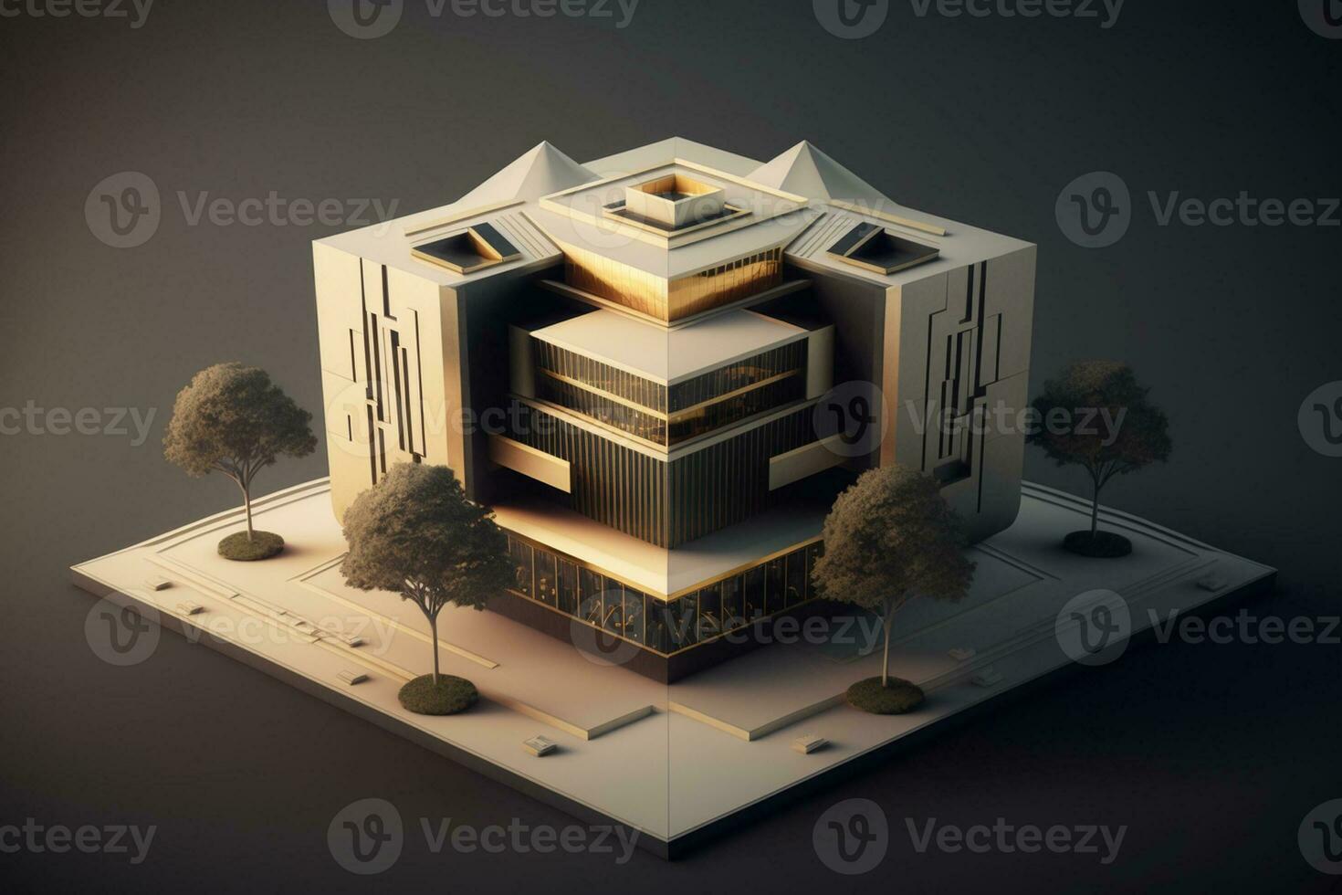 3D building Structure on a Surface, 3d real estate concept  AI-generated artwork photo