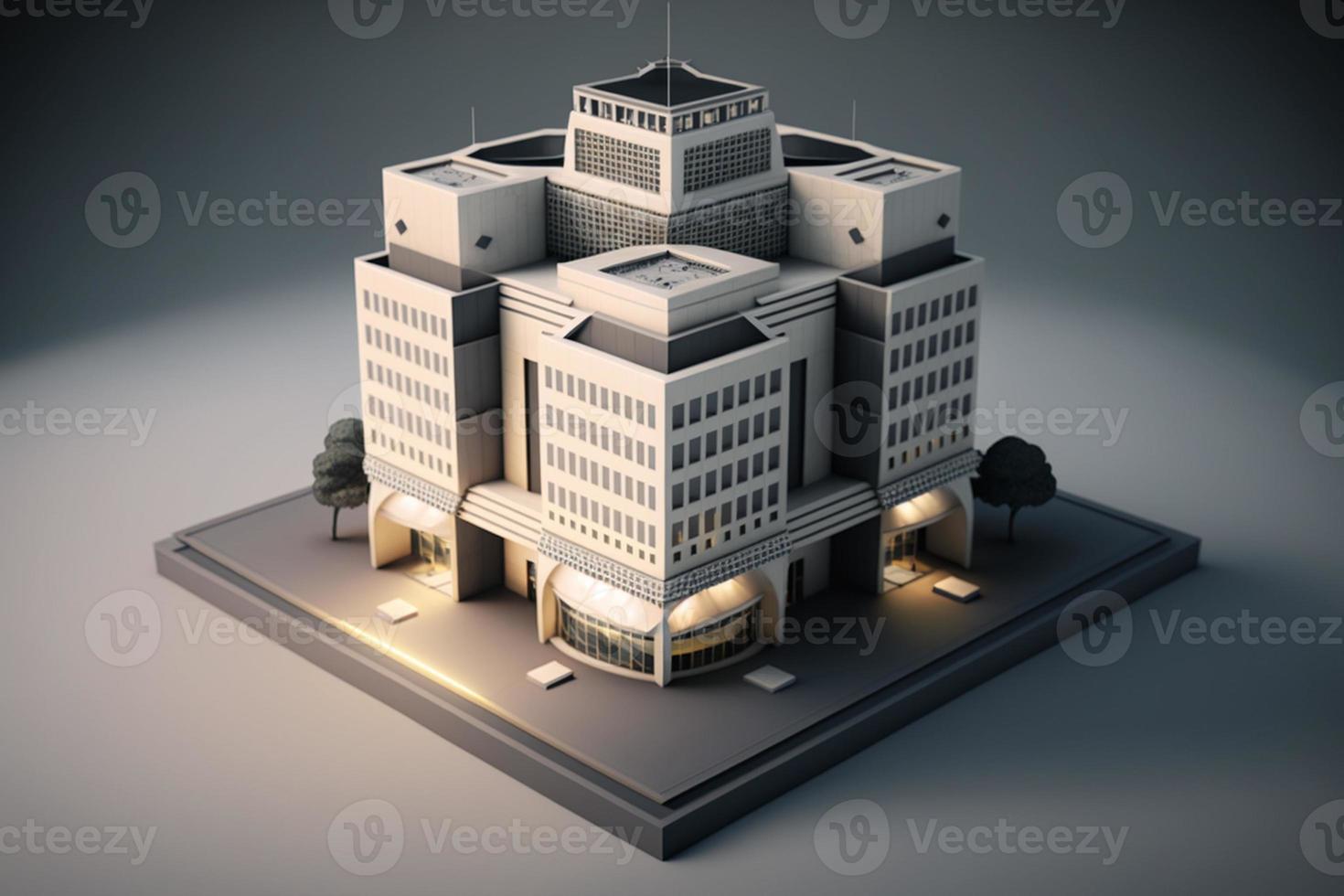 3D building Structure on a Surface, 3d real estate concept AI-generated