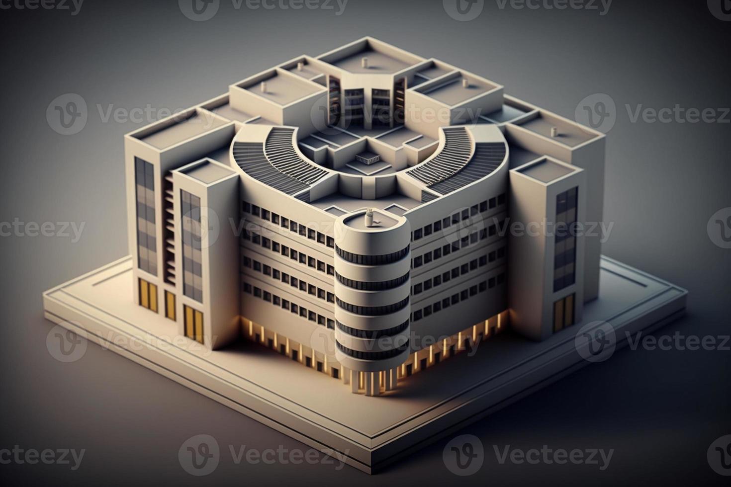 3D building Structure on a Surface, 3d real estate concept AI-generated