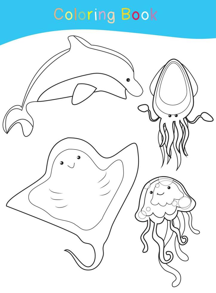 Educational printable coloring worksheet. Coloring activity for children. Vector file.