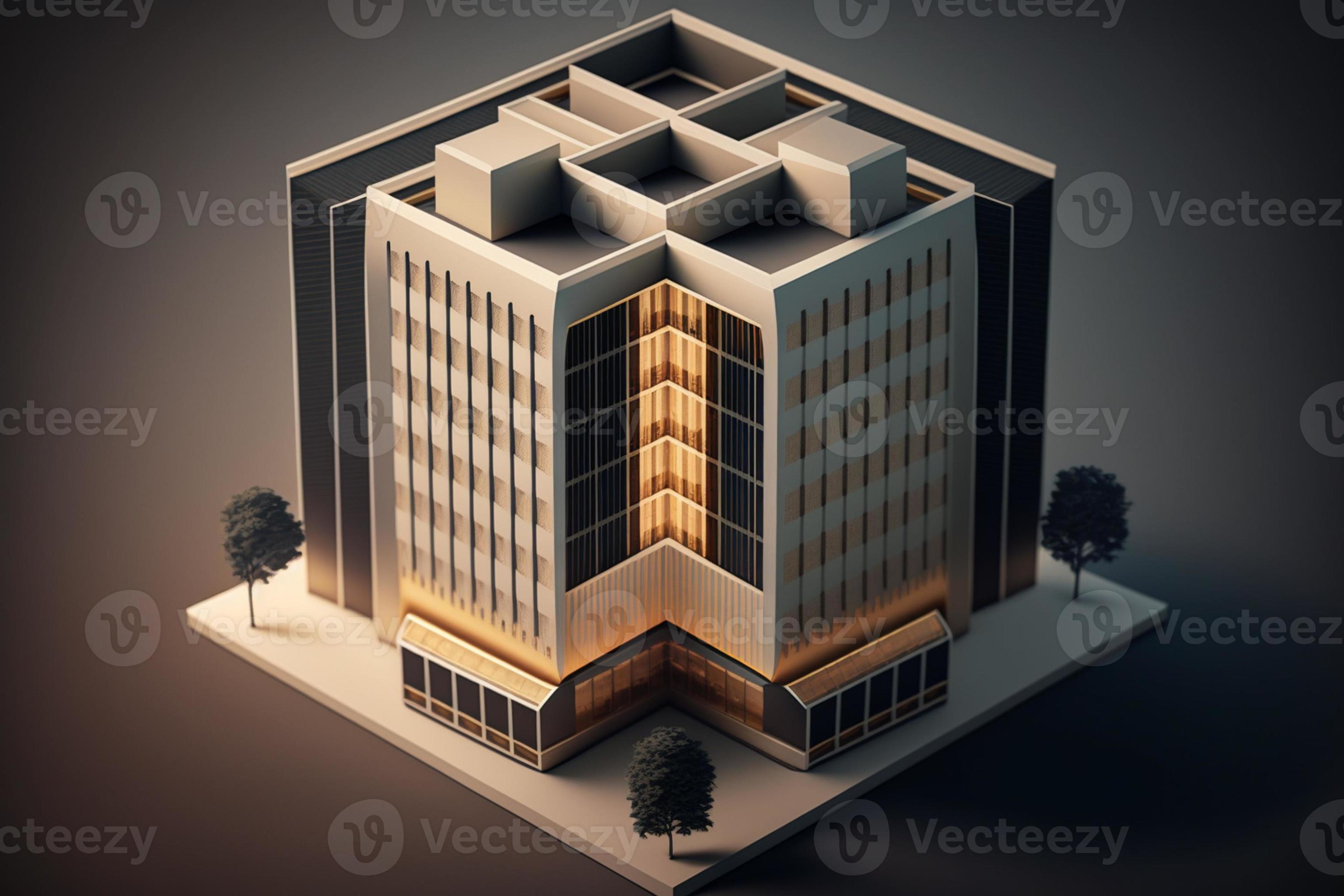 3D building Structure on a Surface, 3d real estate concept AI-generated