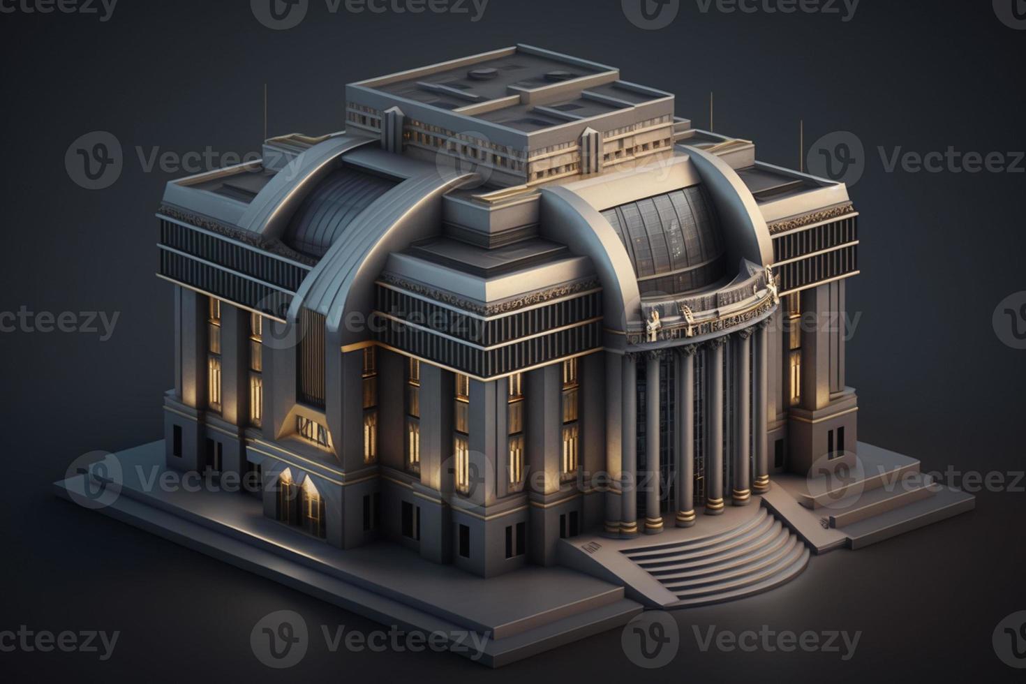 3D building Structure on a Surface, 3d real estate concept AI-generated