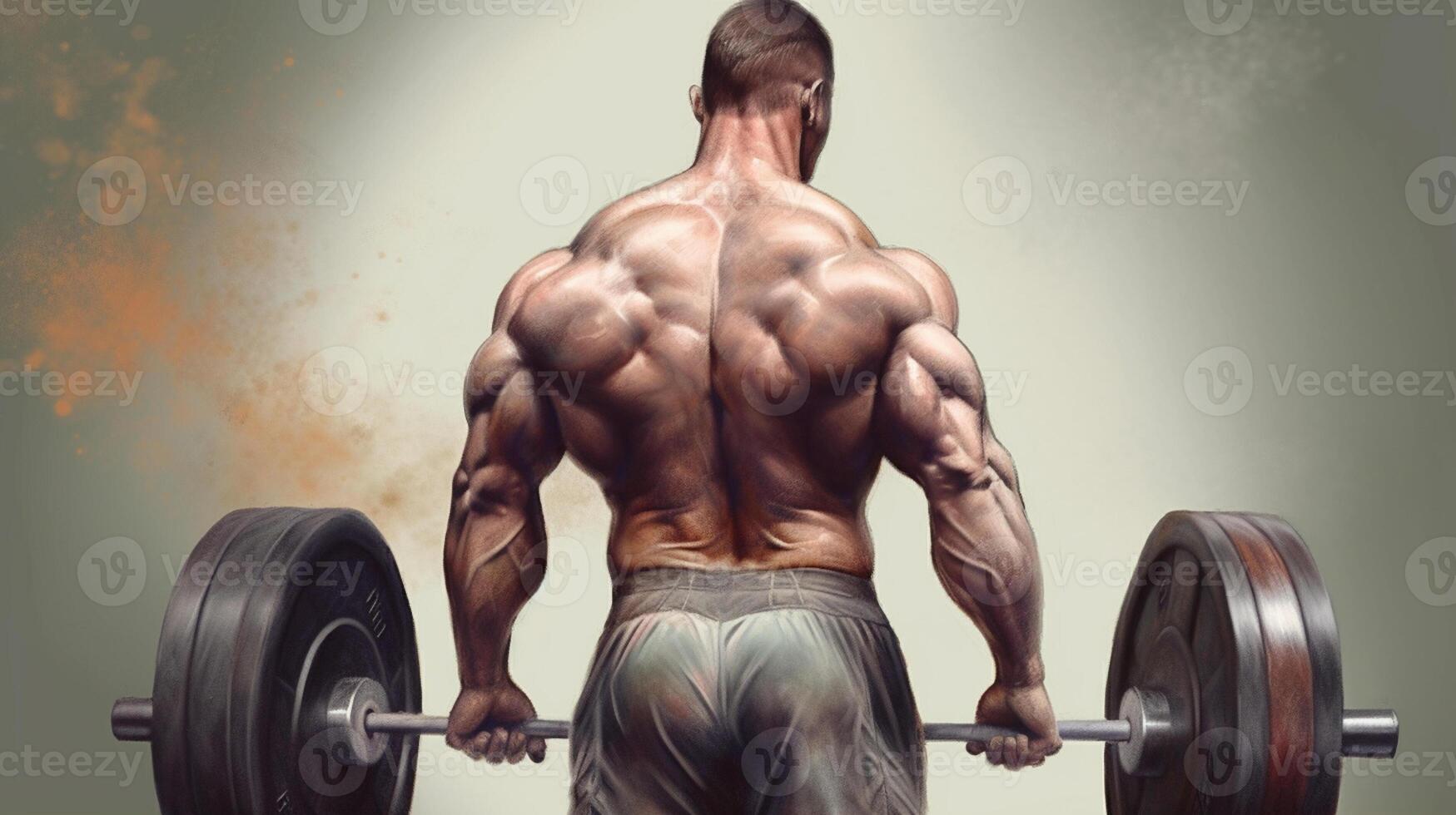 Handsome strong athletic men pumping up muscles workout bodybuilding concept background - muscular bodybuilder handsome men doing exercises in gym naked , artwork photo