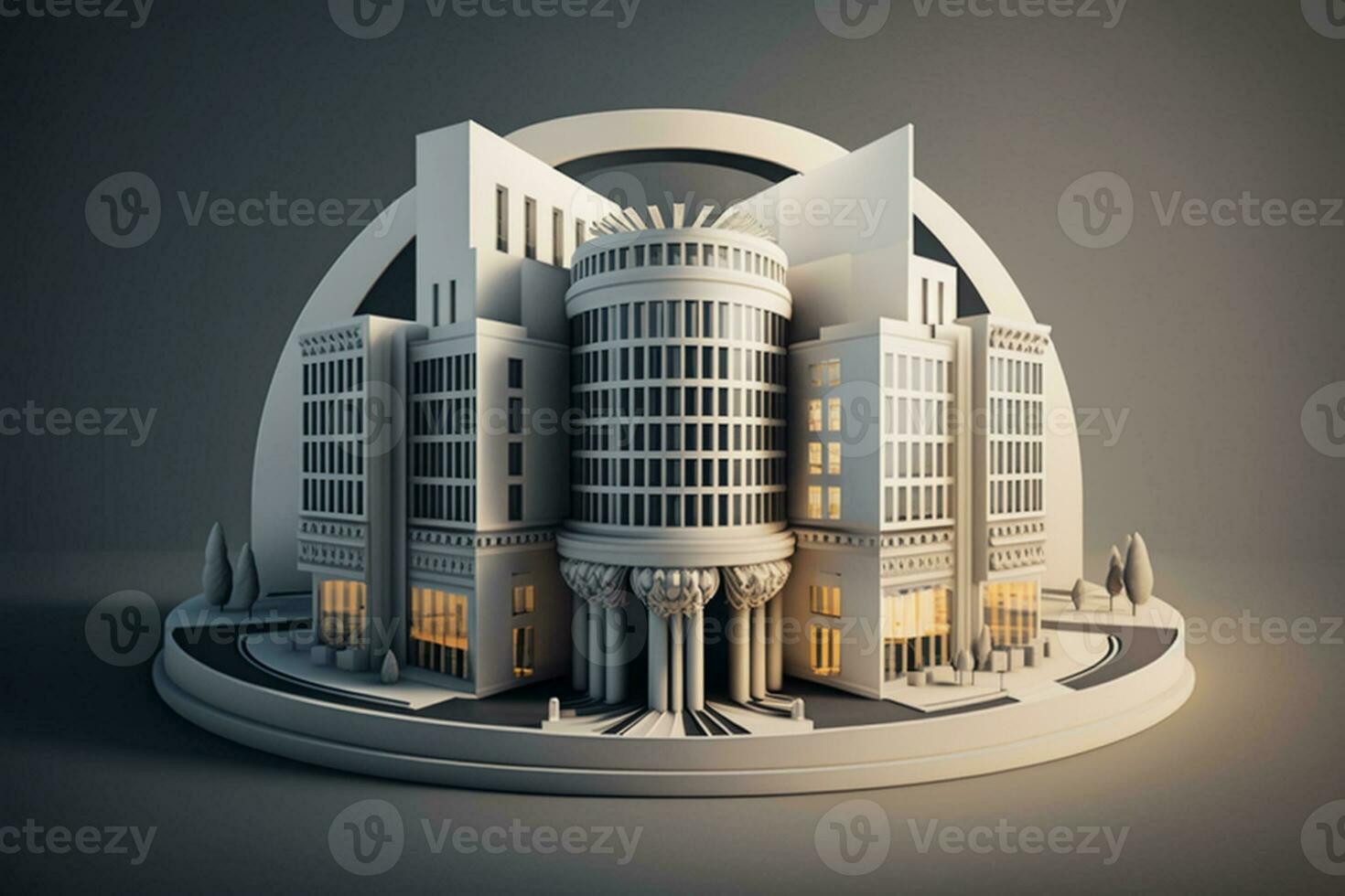 3D building Structure on a Surface, 3d real estate concept  AI-generated artwork photo