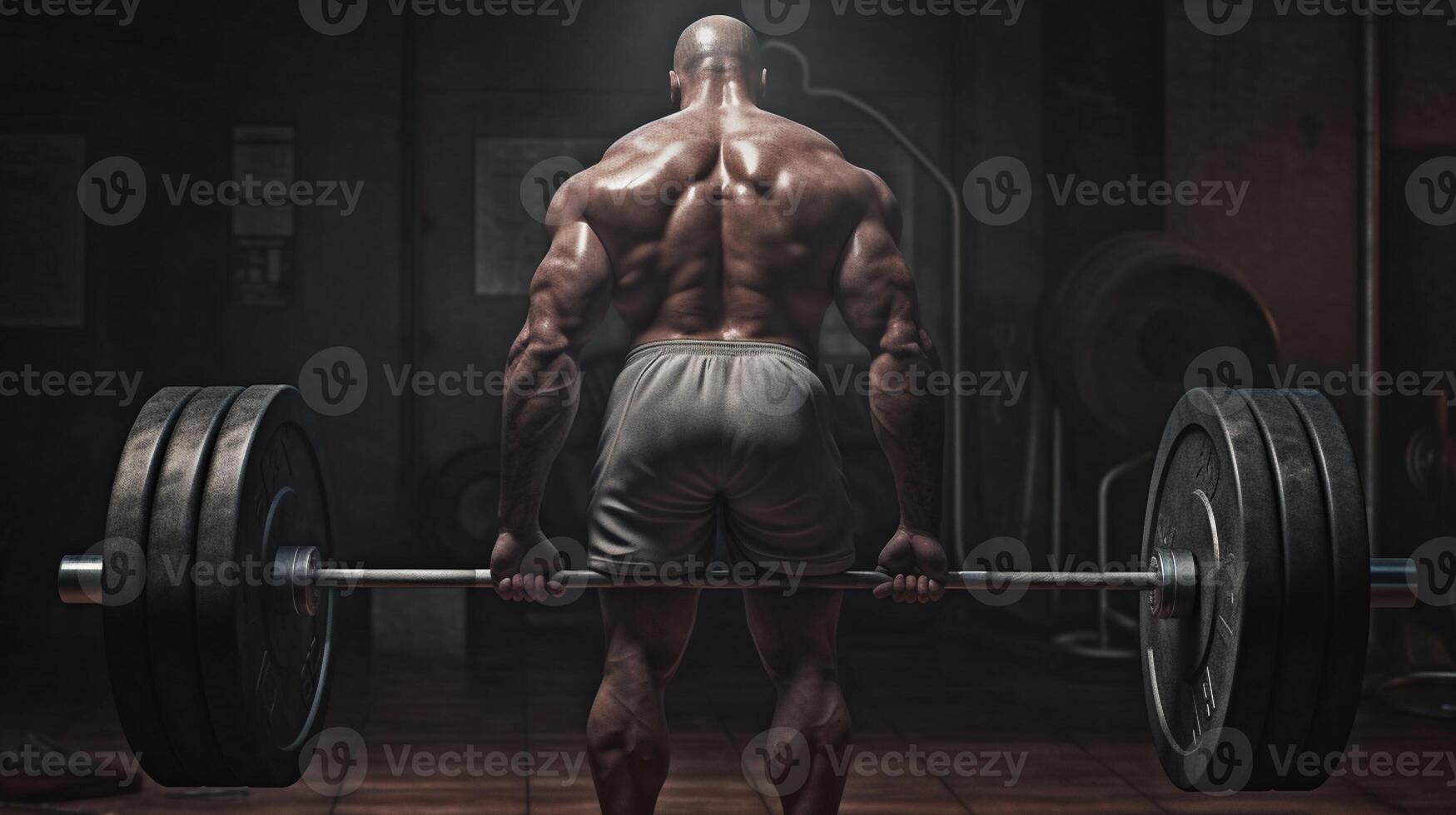 Handsome strong athletic men pumping up muscles workout bodybuilding concept background - muscular bodybuilder handsome men doing exercises in gym naked , artwork photo