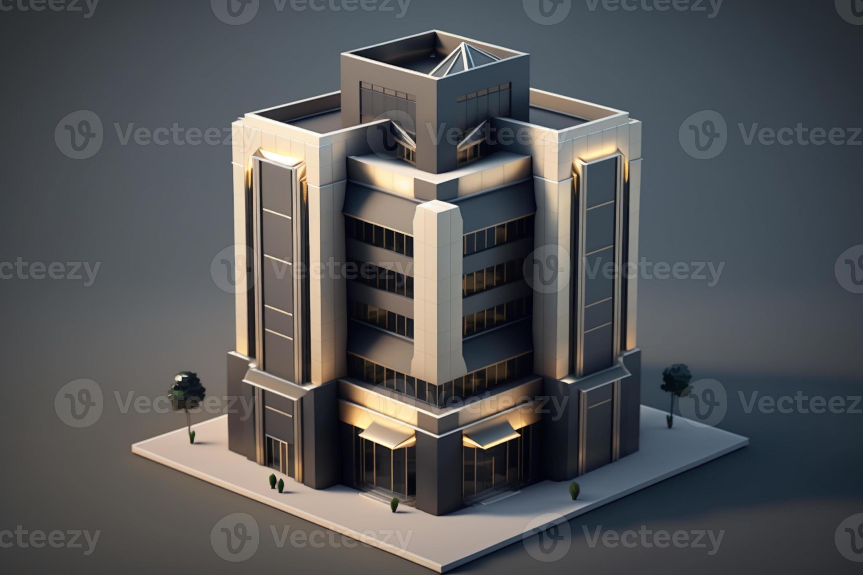 3D building Structure on a Surface, 3d real estate concept AI-generated