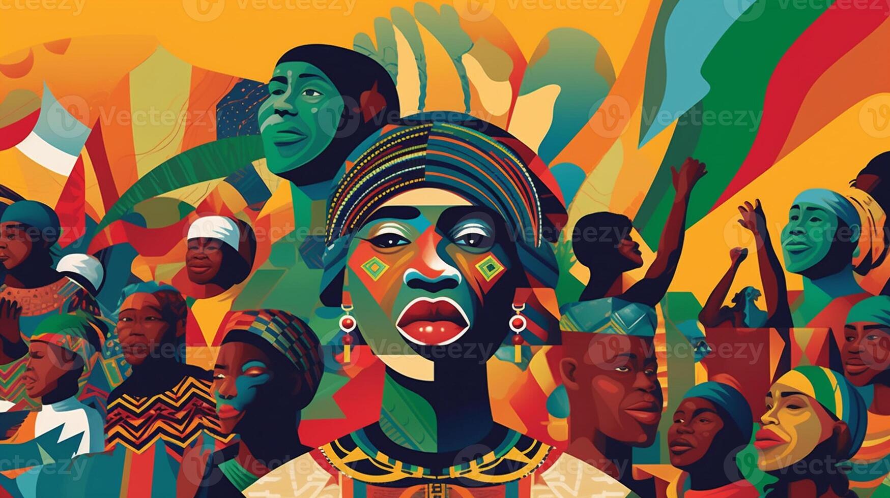 The vision of a united and prosperous Africa, showcases its potential for innovation, development, and self - determination. africa day concept artwork photo
