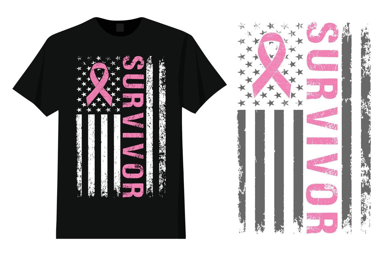 Breast Cancer Survivor T Shirt Design vector