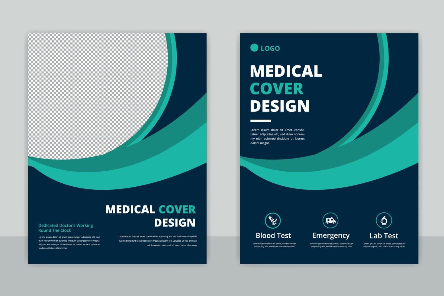 cuidado de la salud cubrir a4 modelo diseño y plano íconos para un reporte y médico folleto diseño, volantes, folletos decoración para impresión y presentación vector. vector