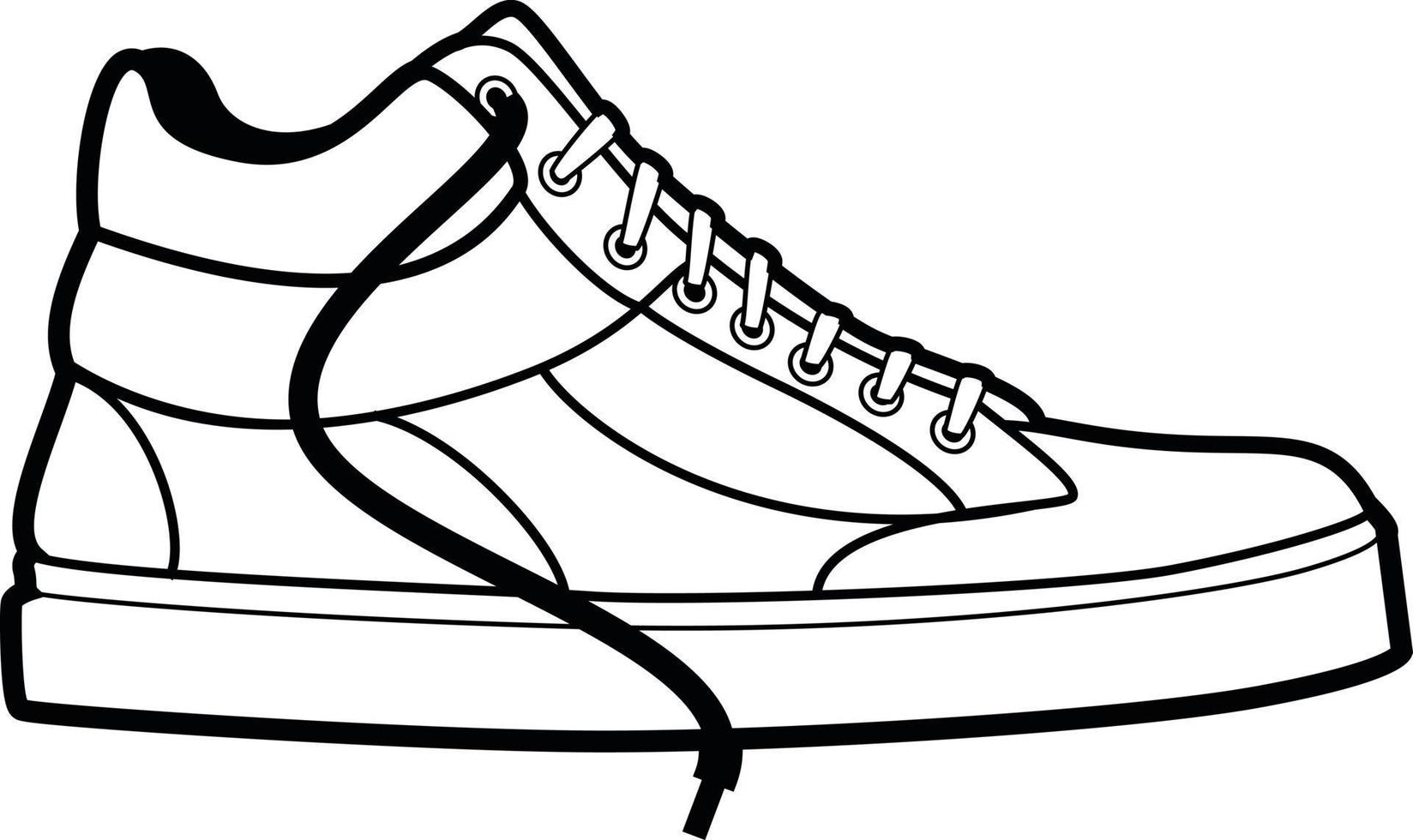 Black And White Vector Image Of A Sneaker