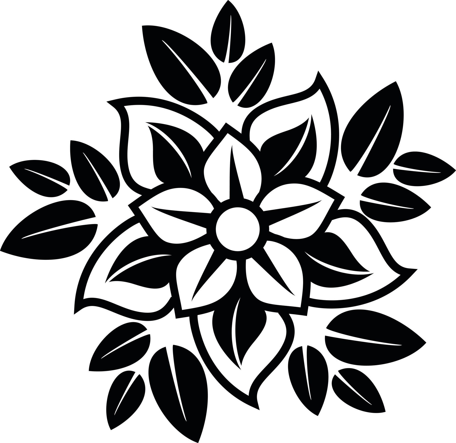 Black And White Vector Image Of Floral Decoration 22756176 Vector Art