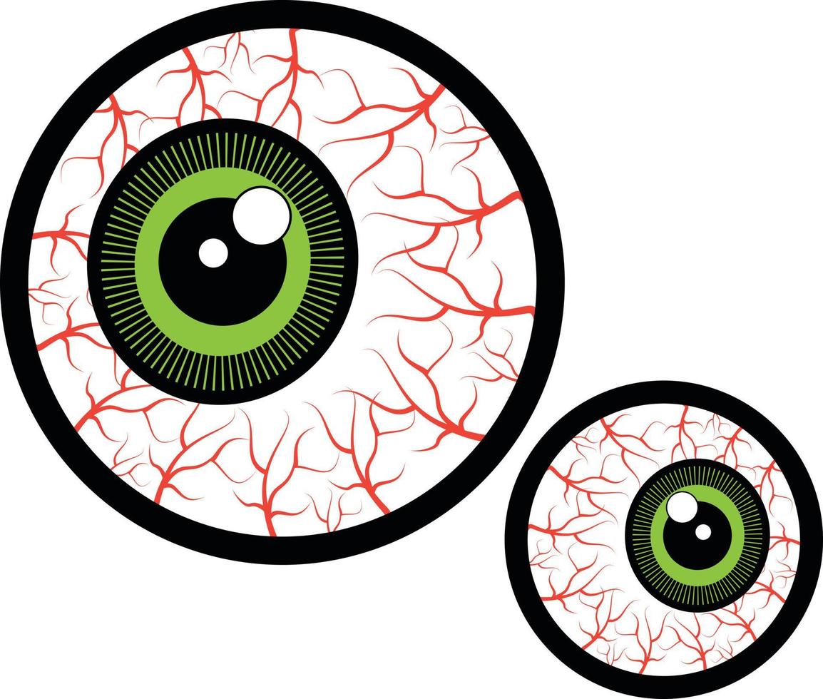vector imagen de humano ojos con rojo sangre vasos