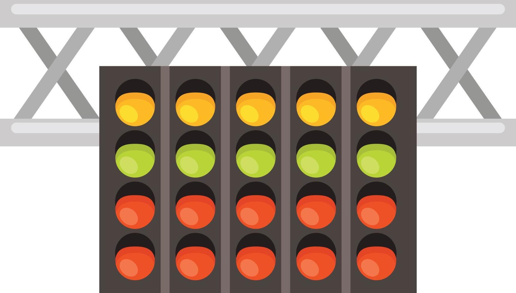 Vector Image Of Traffic Lights On A Racing Track