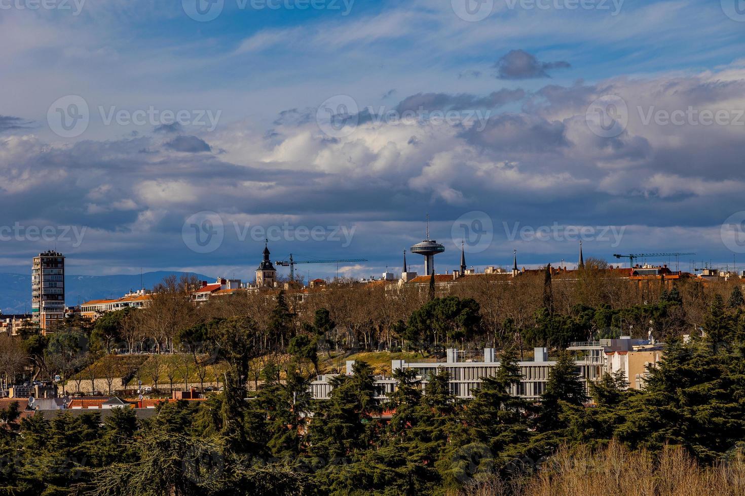panorama of the city of madrid in a spring sunny day photo