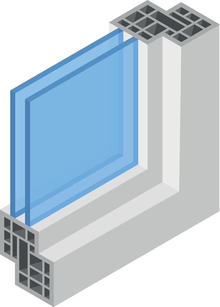 Vector Image Of A Glass Window Section