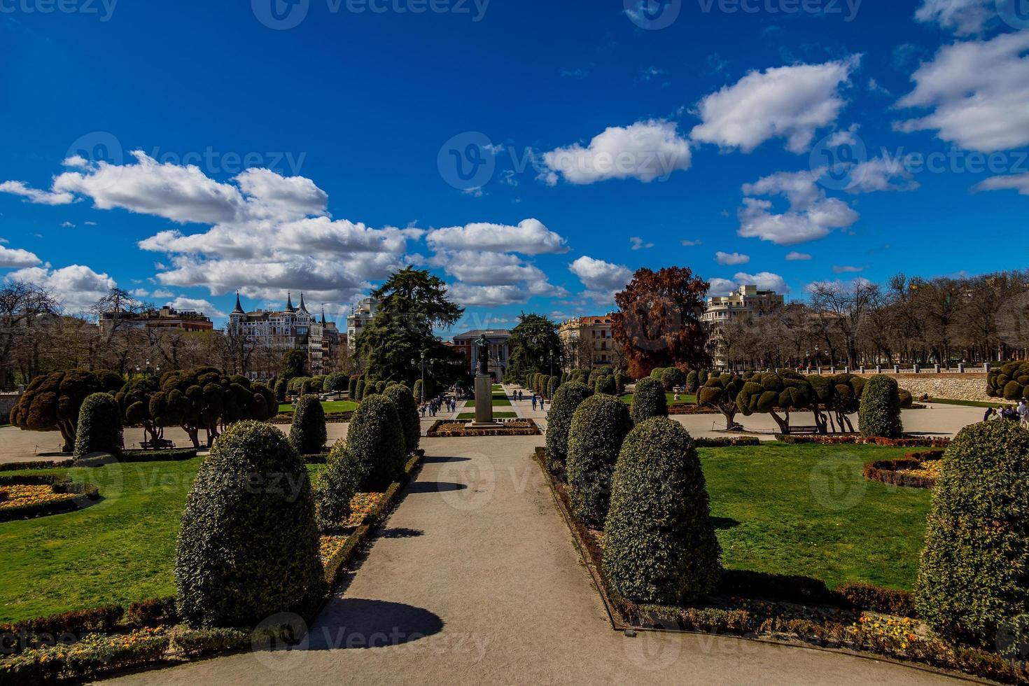 Retiro park in madrid spain in spring day  landscape photo