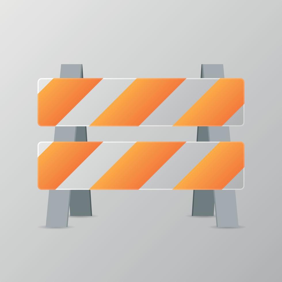 Road Hurdle With A Warning Sign vector