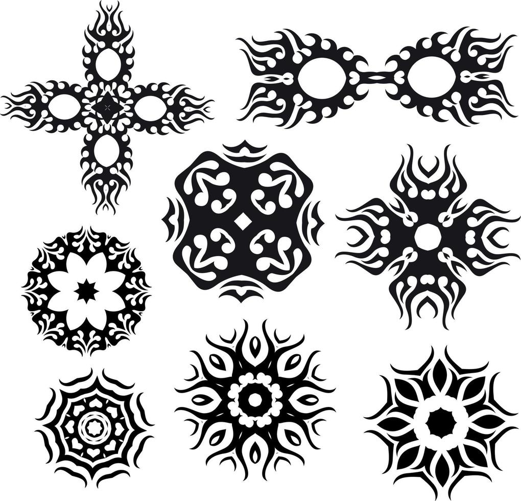 vector paquete de decorativo tribal diseños