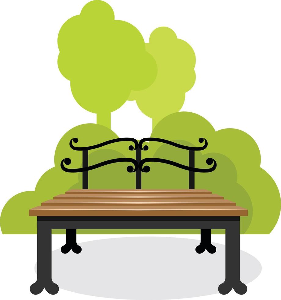 Wooden Bench, Vector Illustration
