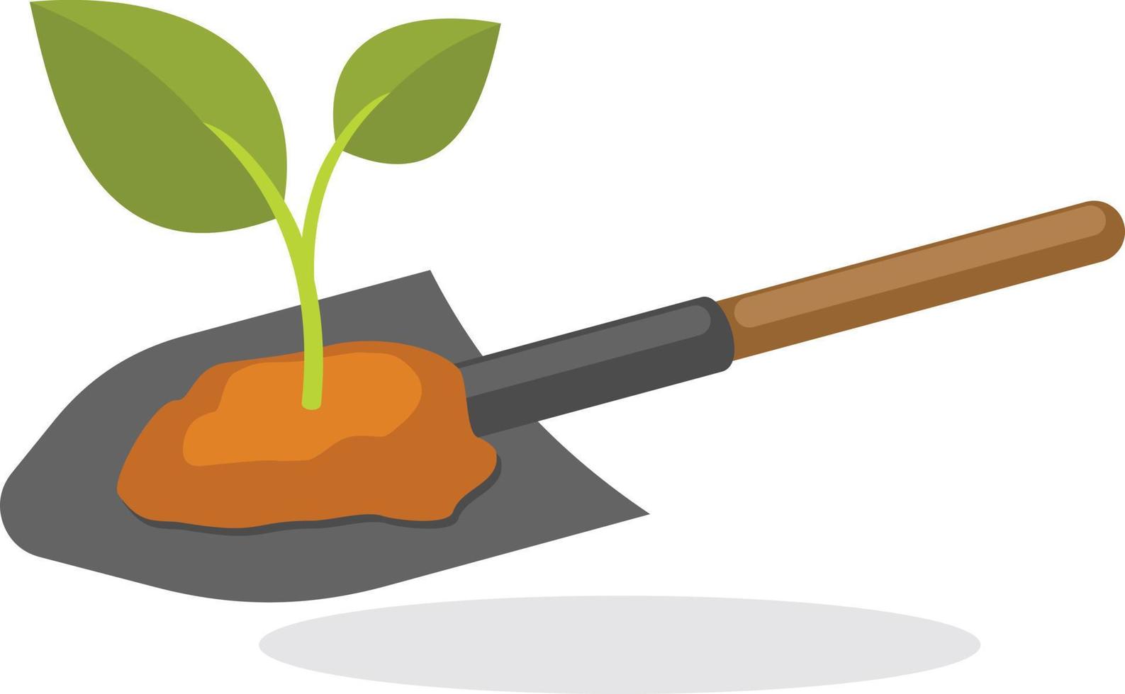 Vector Image Of A Plant On A Shovel