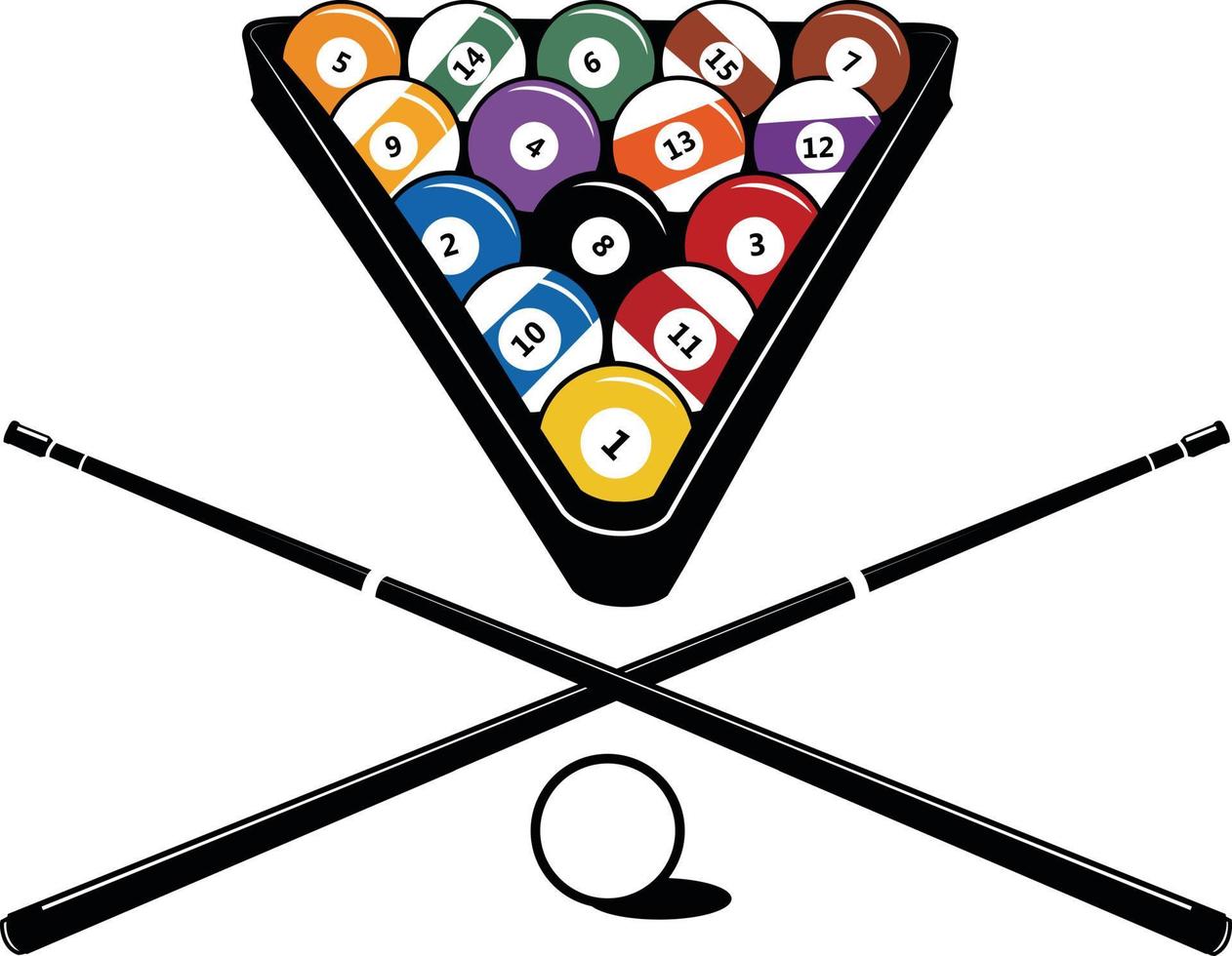 Vector Image Of Snooker Cues And Balls