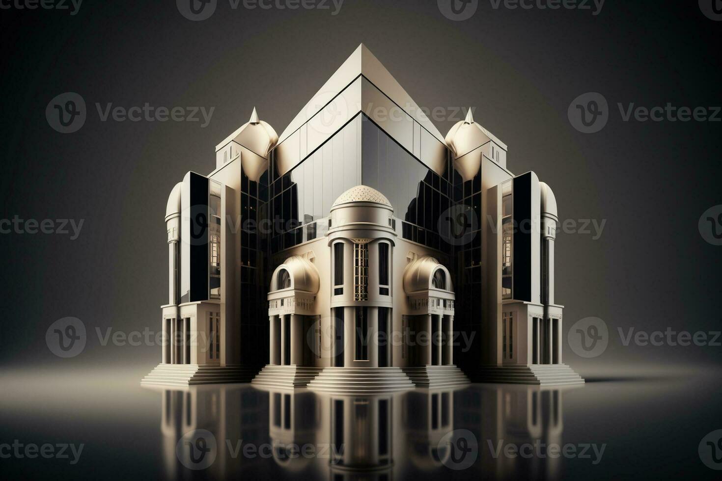 3D building Structure on a Surface, 3d real estate concept  AI-generated artwork photo