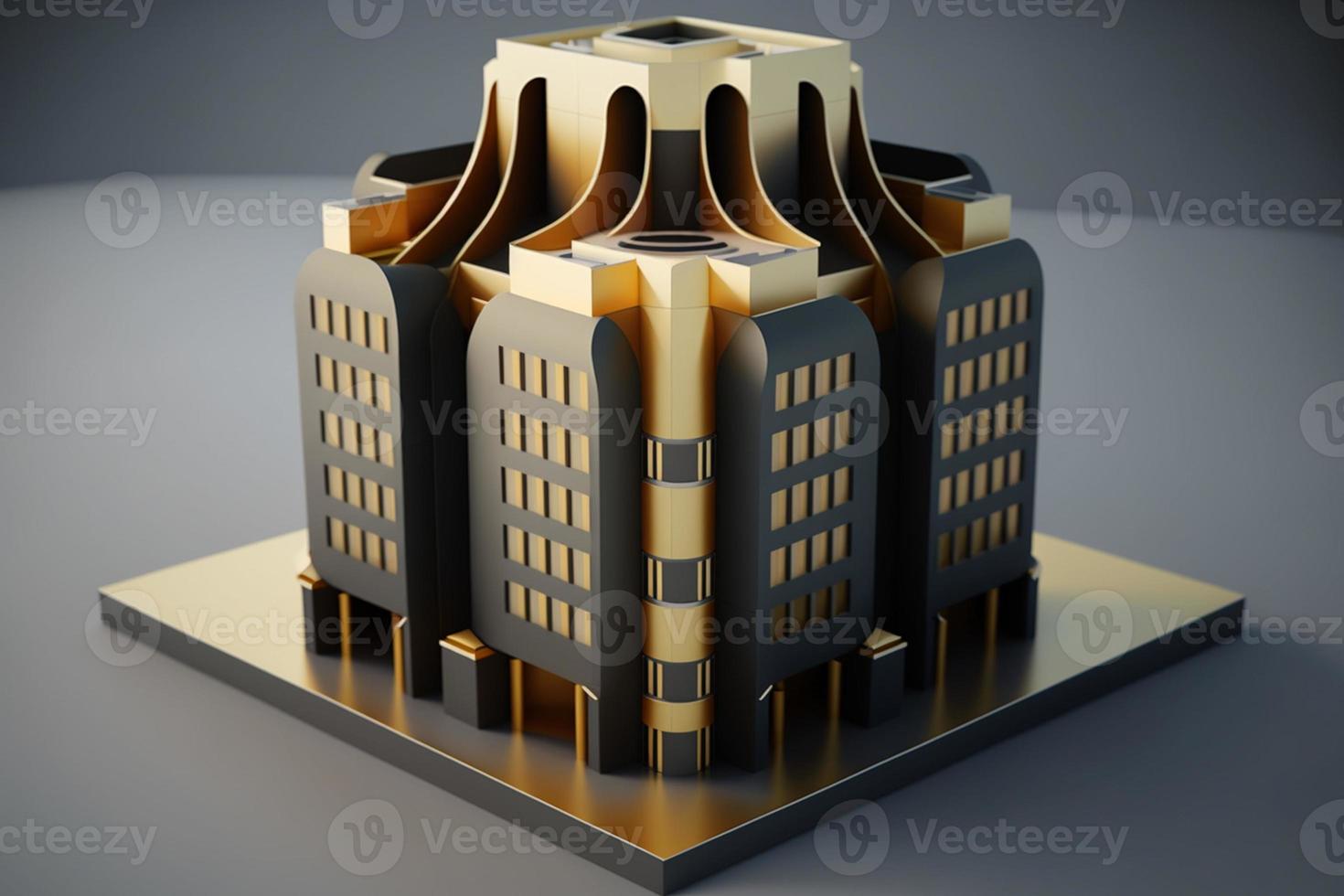 3D building Structure on a Surface, 3d real estate concept AI-generated