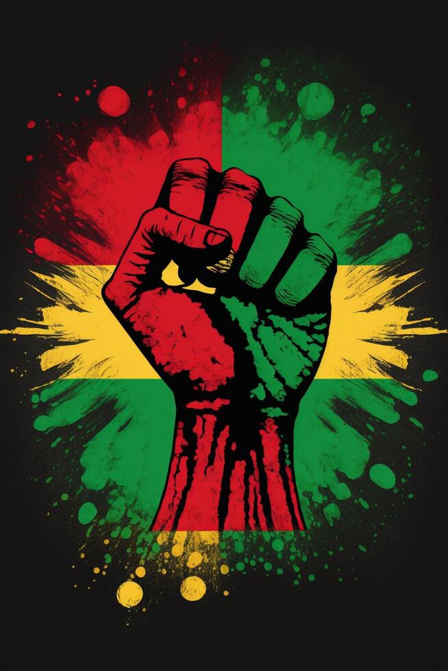 Five fists Pan-African flag. . photo