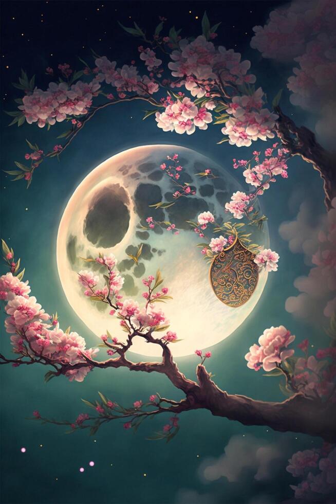 Dream and fairy flying moon. . photo