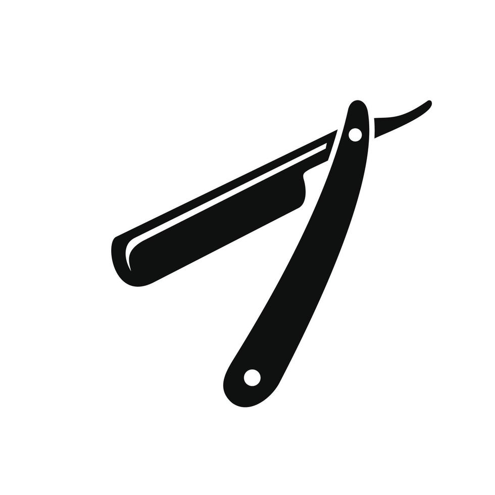 Barber straight razor icon isolated on white background vector