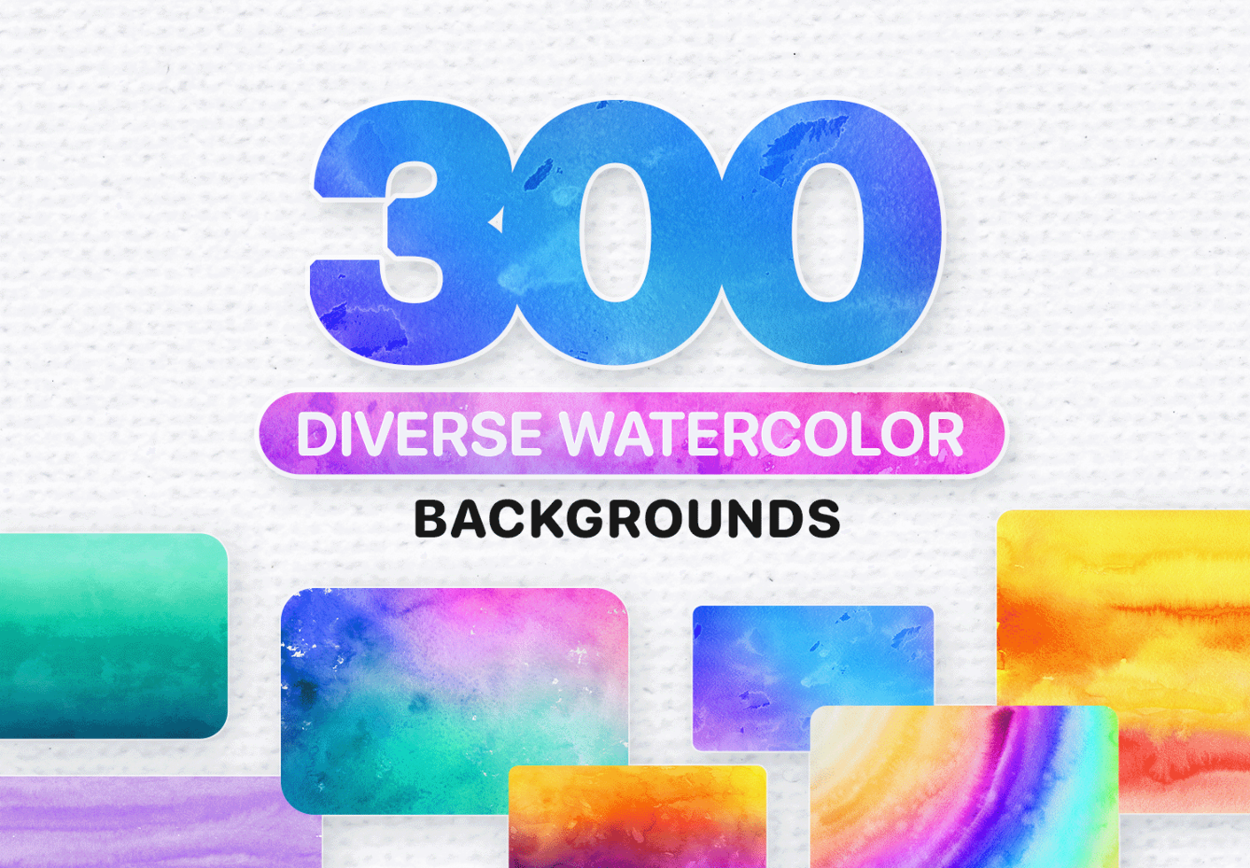 300 Diverse Watercolor Backgrounds Bundle