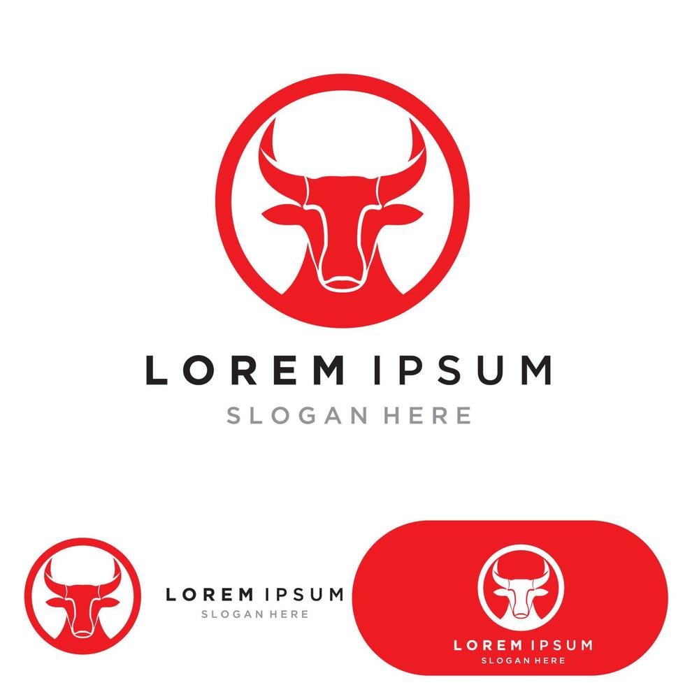 Cow head symbols and  logo vector template