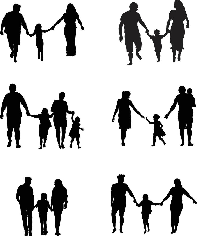 Family holding hands vector