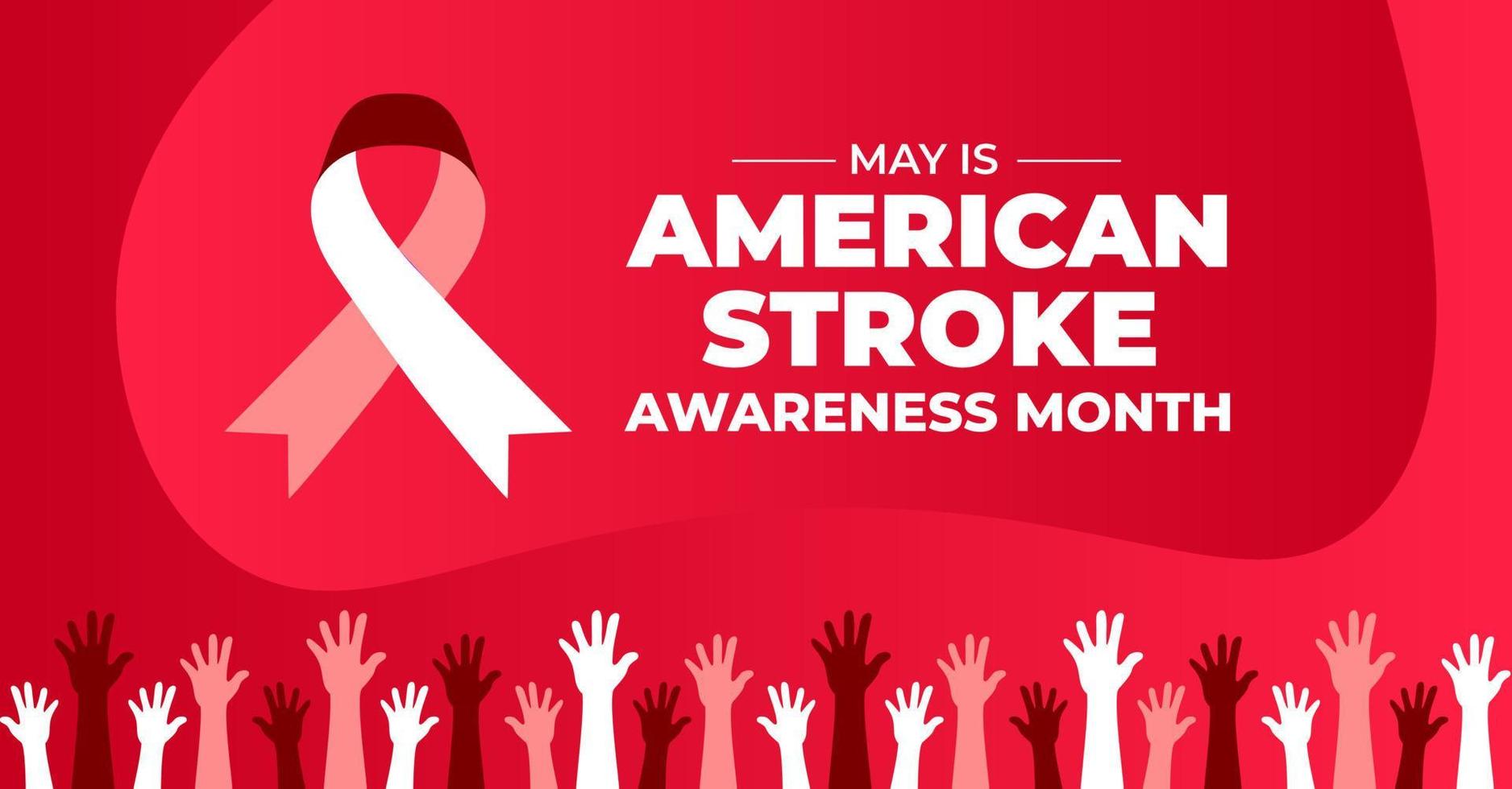 American Stroke Awareness Month background or banner design template celebrate in may vector