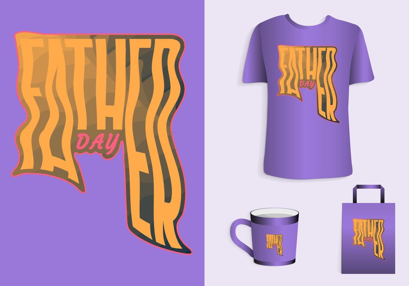 Happy Father's Day. Typography Poster, T-Shirt, Mug, Tote bag, Merchandise Printable Illustration vector