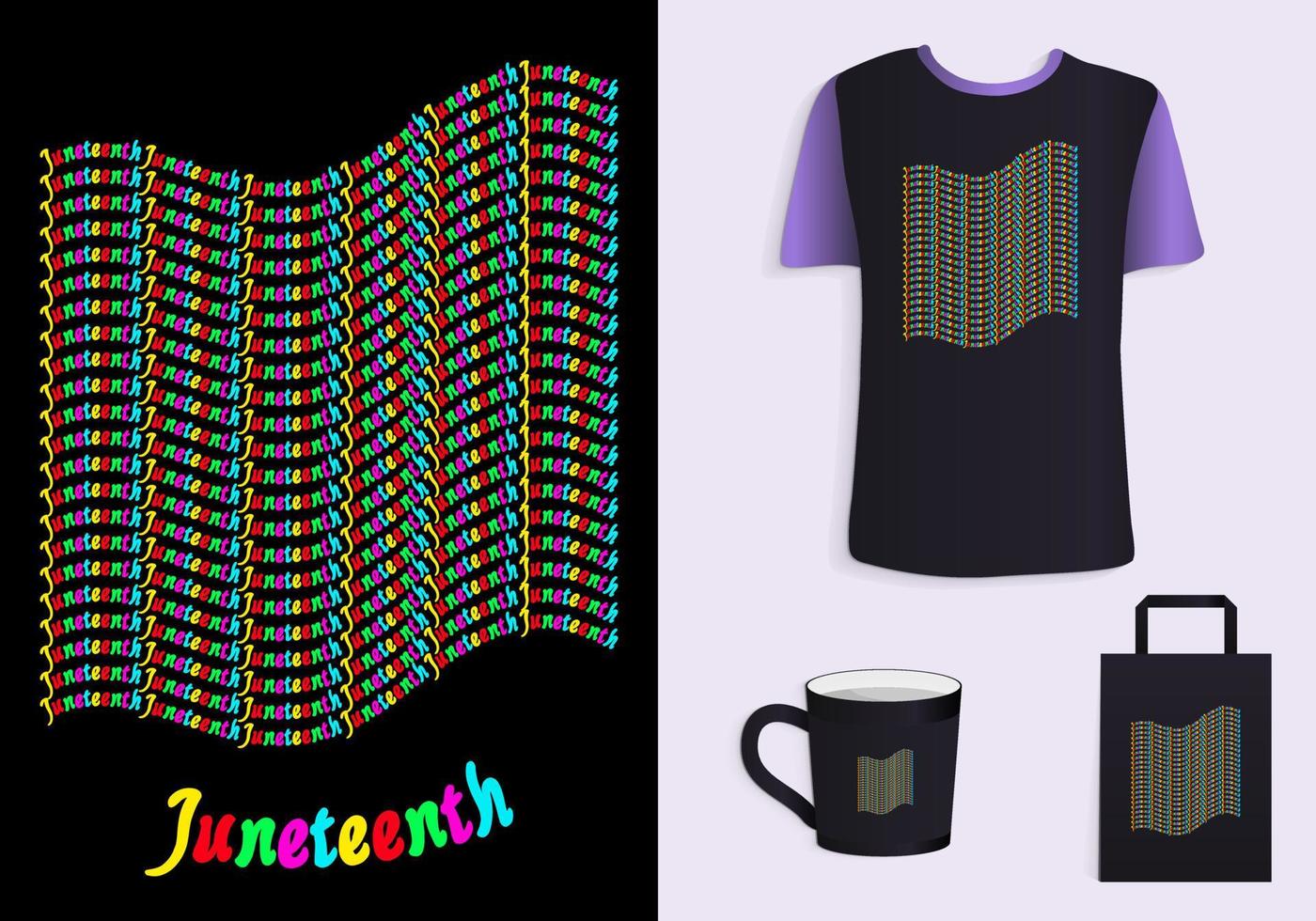 junio libertad día. tipografía póster, camiseta, taza, totalizador bolsa, mercancías imprimible ilustración vector