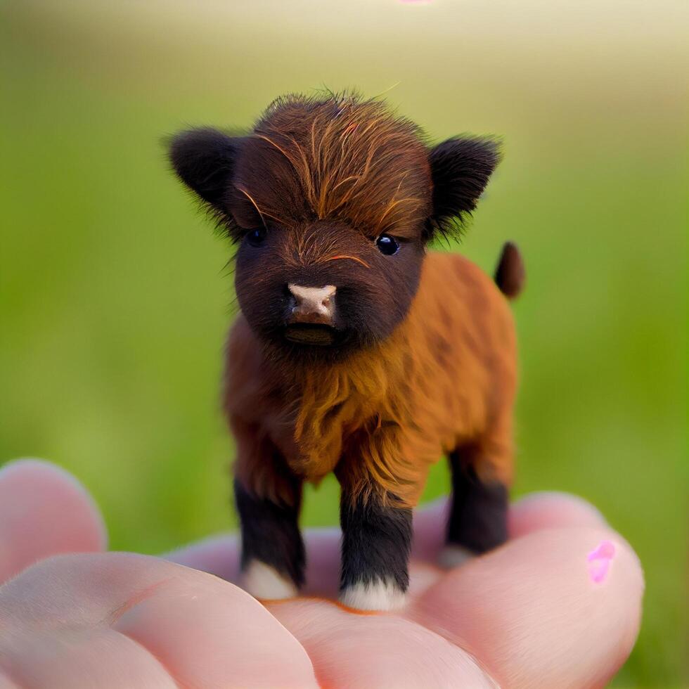 This is a cute mini cattle. photo