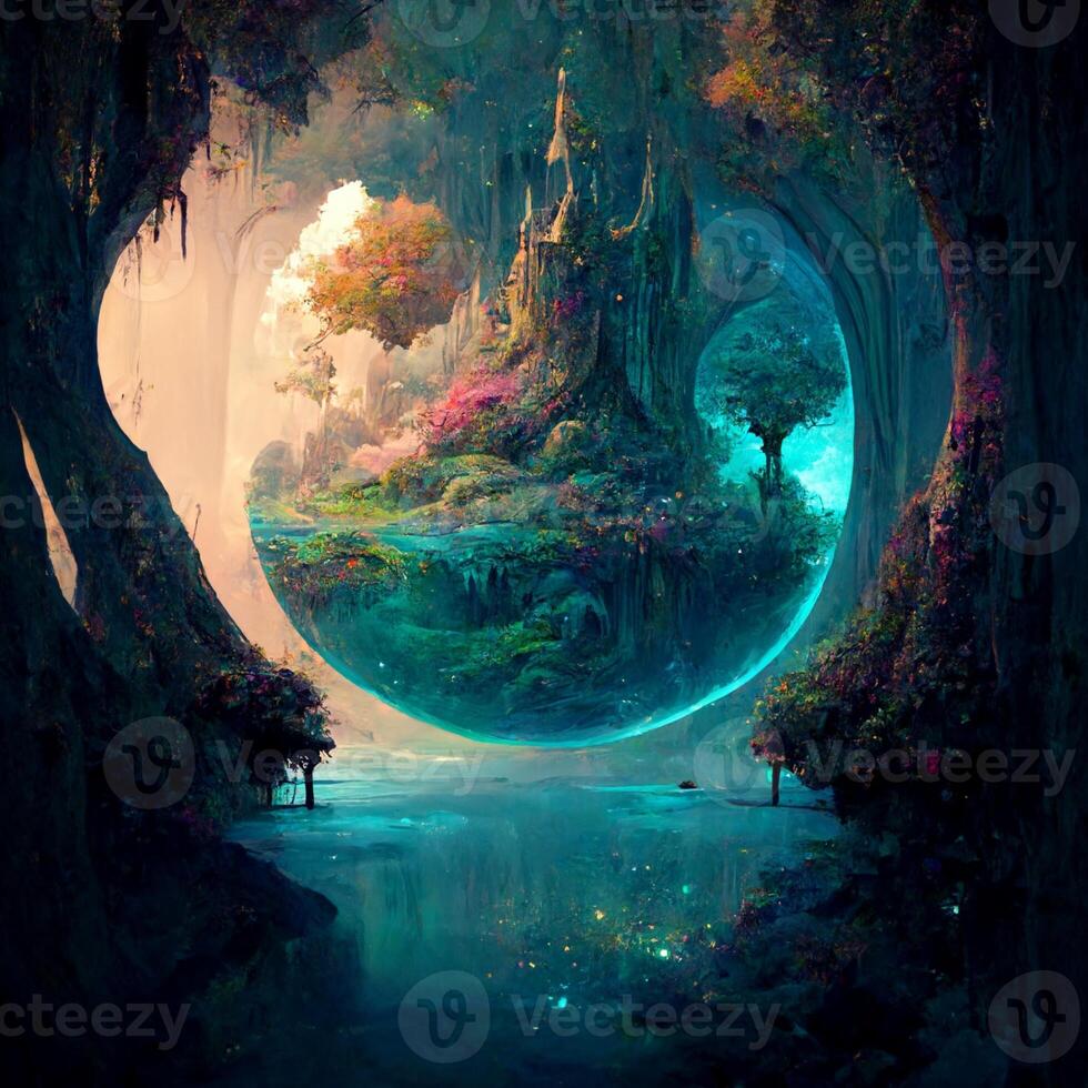 fantasy magical abstract environment. photo