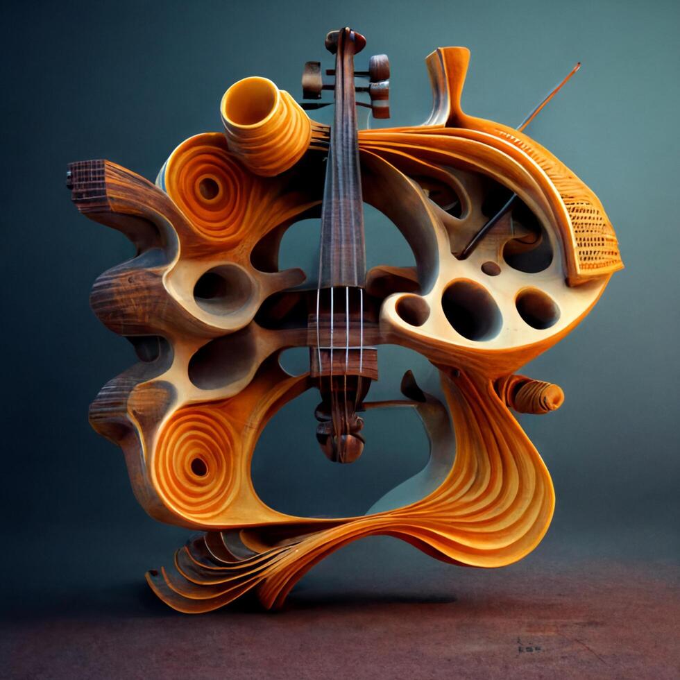 abstract surrealistic violin. photo