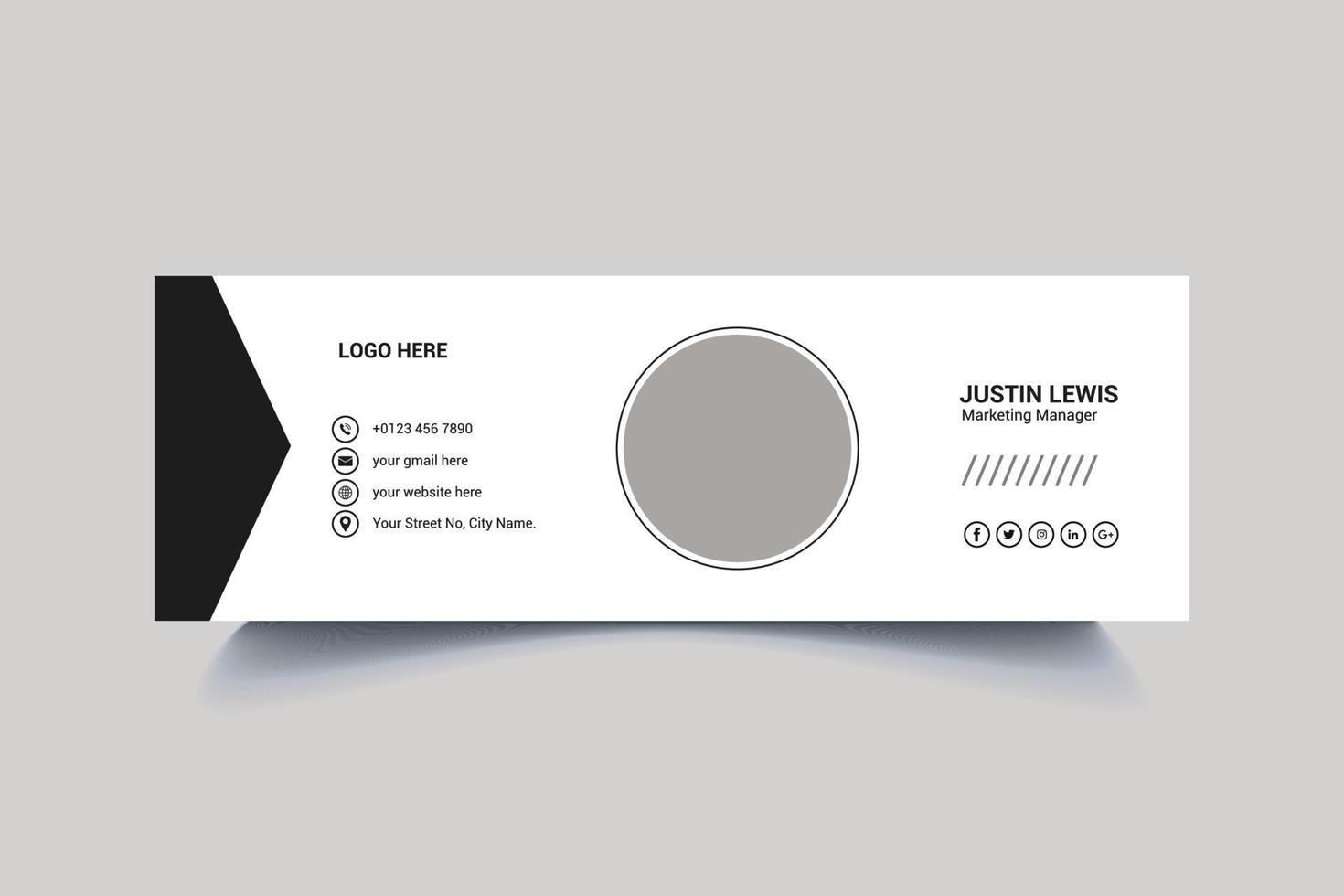 Email Signature Template Design vector