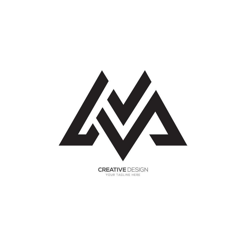 Modern letter l v m creative line shape logo branding vector
