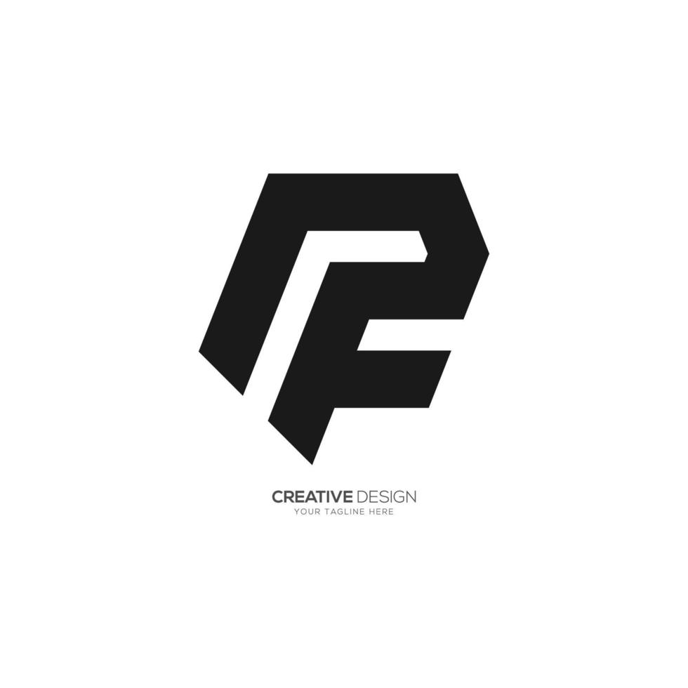 Modern letter R F or F R negative space creative unique logo concept vector