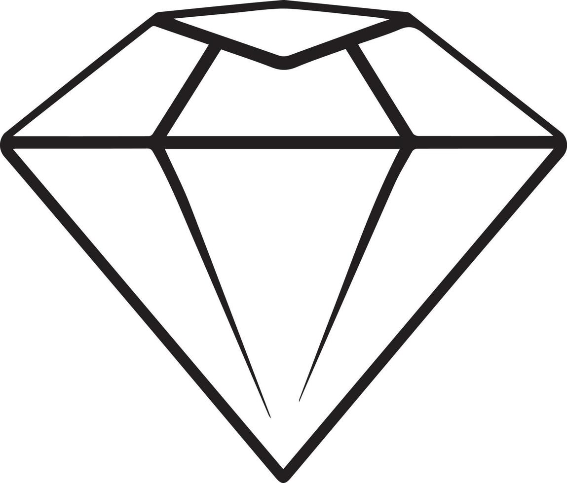 Diamond tattoo. Simple diamond vector presenting luxury and expensive stone.