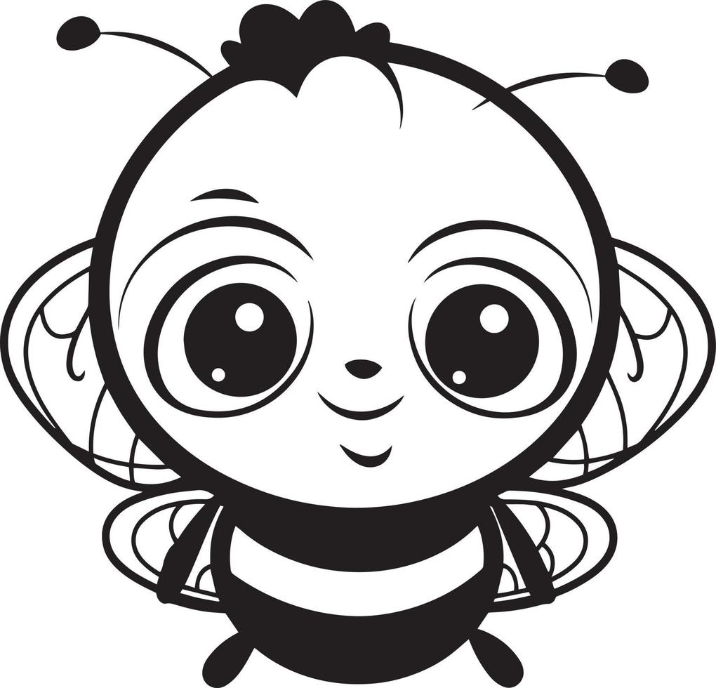 Cute little bee vector. Bee tattoo. vector