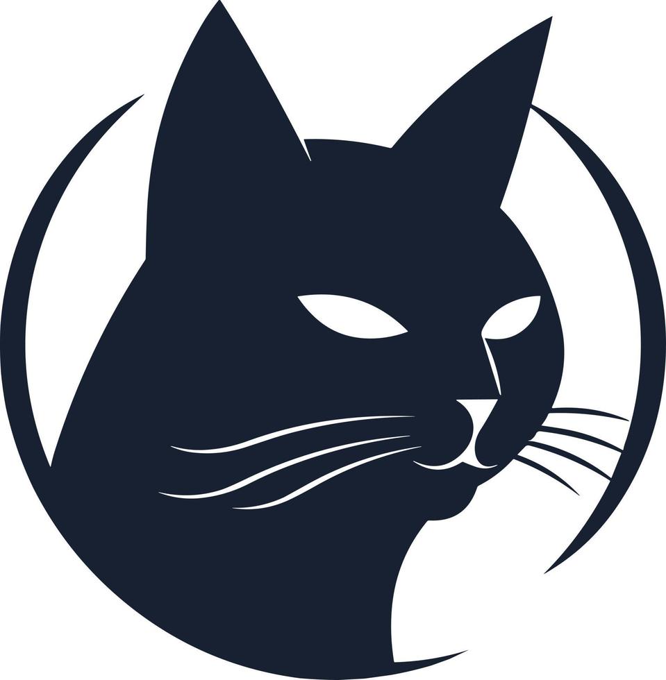 Minimalist modern cat logo. Tricky cat icon. Simple cat vector icon.